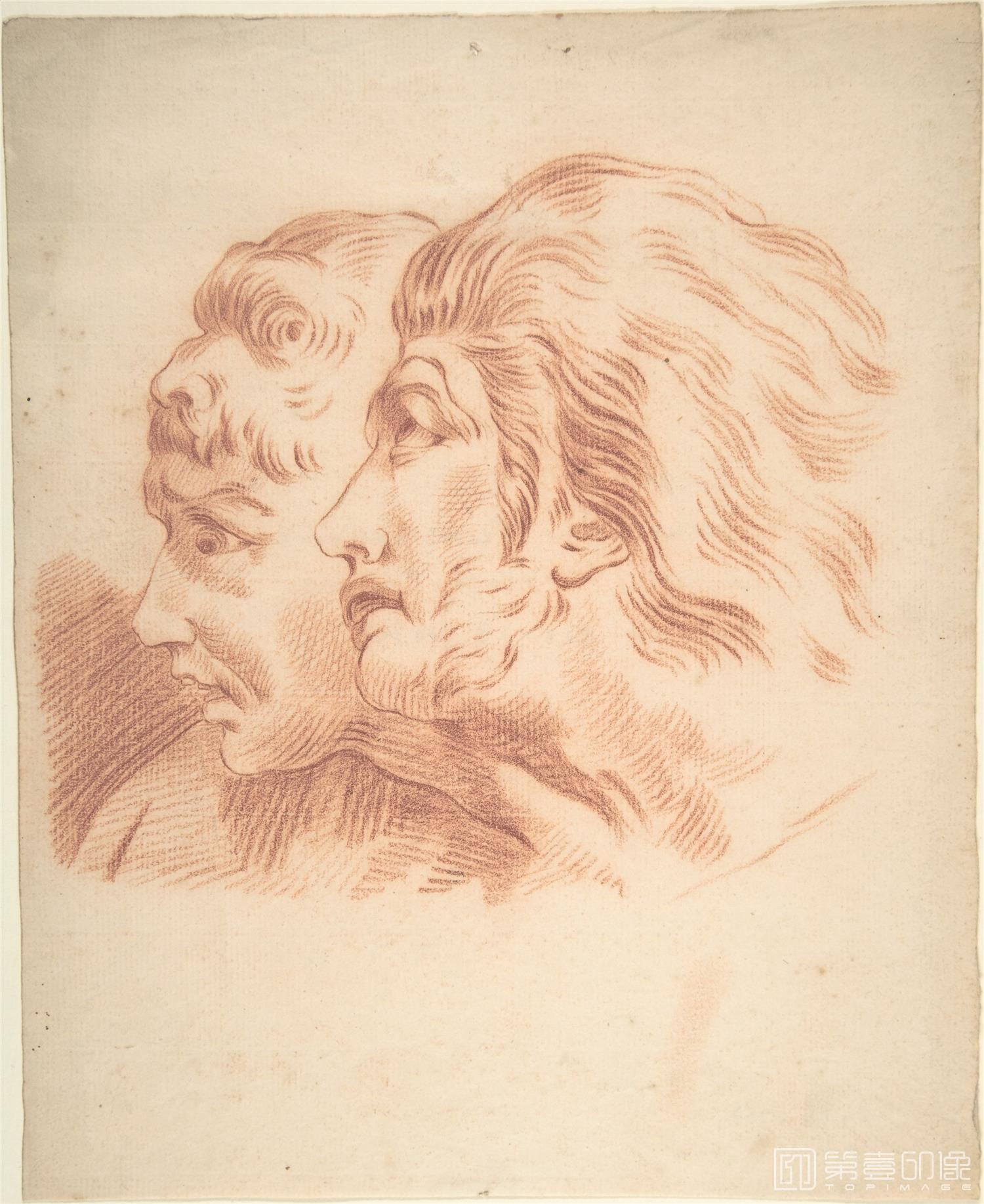 素描-美国纽约大都会美术馆素描藏画-Copy after François BoucherDrawing for La Colonne Trajane1-0503
